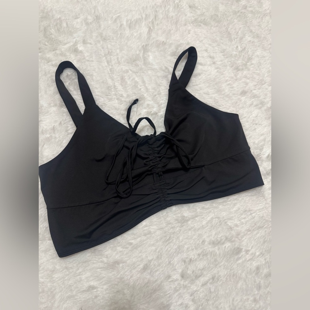 New 1x black tank crop top emo goth festival boho rave stretchy